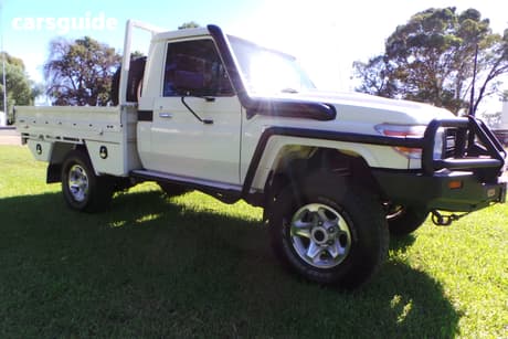 White 2019 Toyota Landcruiser Cab Chassis Workmate (4X4)