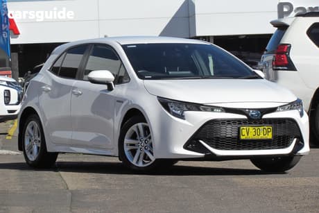 White 2019 Toyota Corolla Hatchback Ascent Sport (Hybrid)