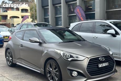 Grey 2015 Hyundai Veloster Coupe Sr Turbo
