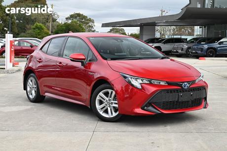 Red 2022 Toyota Corolla Hatchback Ascent Sport Hybrid
