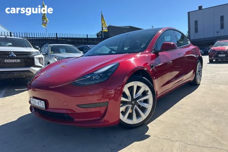 Red 2023 Tesla Model 3 Sedan Rear-Wheel Drive