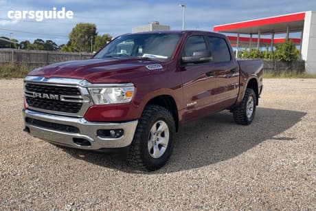 Red 2023 RAM 1500 Crew Cab Utility Big Horn (5-7 Tub) Mhev (4X4)