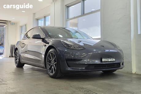 Grey 2022 Tesla Model 3 Sedan Rear-Wheel Drive