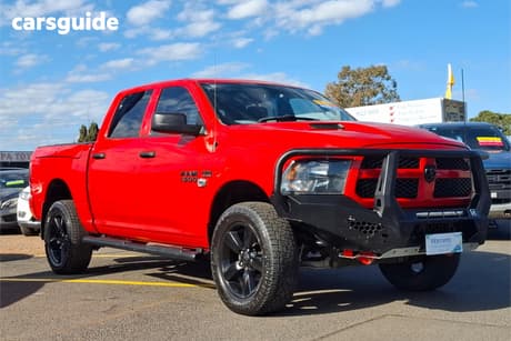 Red 2020 RAM 1500 Crew Cab Utility Express (4X4) W/Ramboxes
