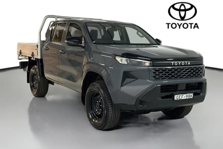 Grey 2026 Toyota Hilux Double Cab Chassis Workmate (4X4)