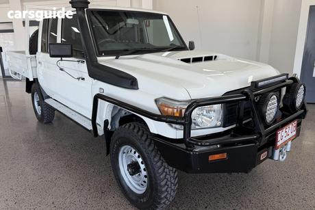 White 2018 Toyota Landcruiser Double Cab Chassis Workmate (4X4)