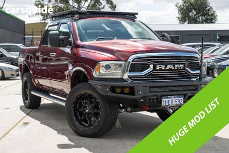 Red 2019 RAM 1500 Crew Cab Utility Laramie (4X4) Fd3.9 W/Ramboxes
