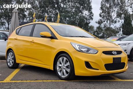 Yellow 2018 Hyundai Accent Hatchback Sport