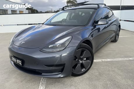 Grey 2022 Tesla Model 3 Sedan Rear-Wheel Drive
