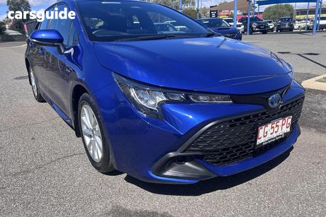 Blue 2024 Toyota Corolla Hatchback Ascent Sport + Conv Pk Hybrid