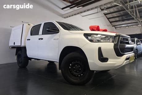 White 2022 Toyota Hilux Double Cab Pick Up Workmate (4X4)