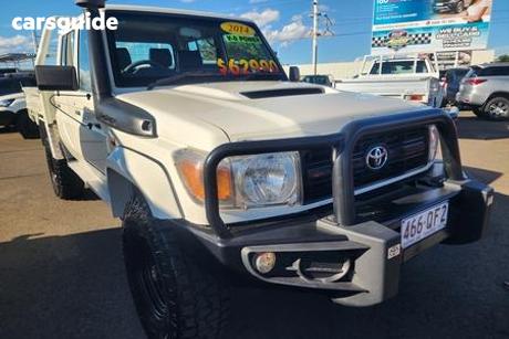 White 2014 Toyota Landcruiser Double Cab Chassis Workmate (4X4)