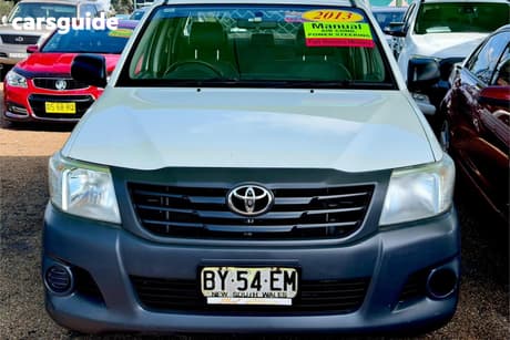 White 2013 Toyota Hilux Dual Cab Pick-up Workmate