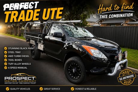 Black 2014 Mazda BT-50 Cab Chassis Xt (4X4)