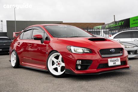 Red 2014 Subaru WRX Sedan Sti