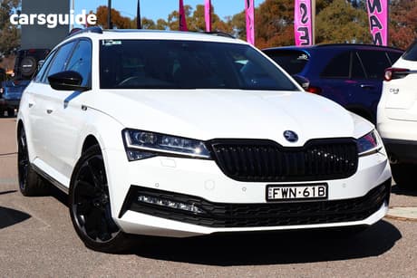 White 2023 Skoda Superb Wagon Sportline 206Tsi (4X4)