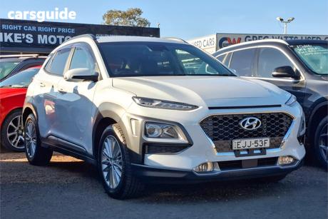 White 2020 Hyundai Kona Wagon Elite (Awd)