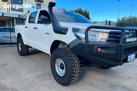 White 2018 Toyota Hilux Dual Cab Utility Workmate (4X4)
