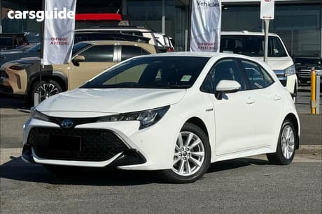 White 2023 Toyota Corolla Hatchback Ascent Sport Hybrid