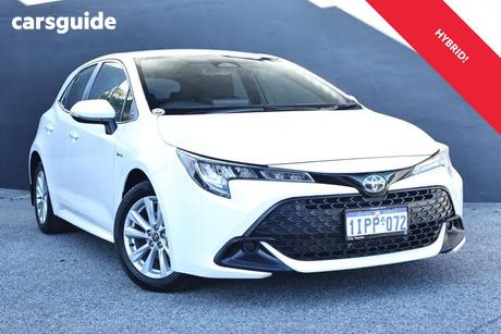 White 2025 Toyota Corolla Hatchback Ascent Sport Hybrid