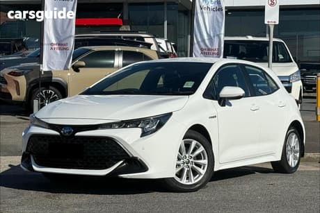 White 2023 Toyota Corolla Hatchback Ascent Sport Hybrid