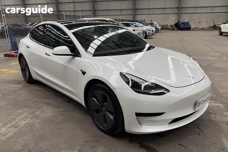 White 2021 Tesla Model 3 Sedan Standard Range Plus Rwd