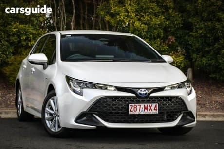 White 2025 Toyota Corolla Hatchback Ascent Sport Hybrid