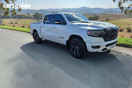 White 2021 RAM 1500 Crew Cab Utility Limited Rambox Launch Ed (Hyb)