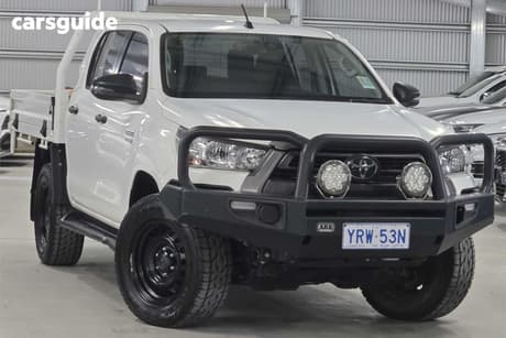White 2021 Toyota Hilux Double Cab Chassis Sr (4X4)