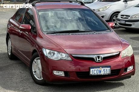 Red 2006 Honda Civic Sedan Hybrid