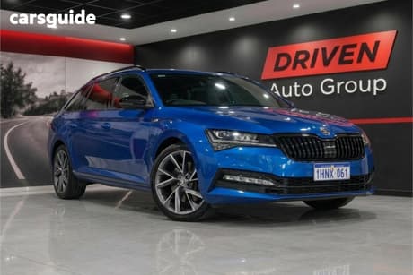 Blue 2022 Skoda Superb Wagon Sportline (4X4)
