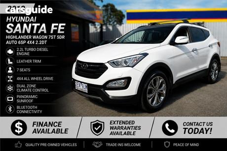 White 2013 Hyundai Santa FE Wagon Highlander Crdi (4X4)
