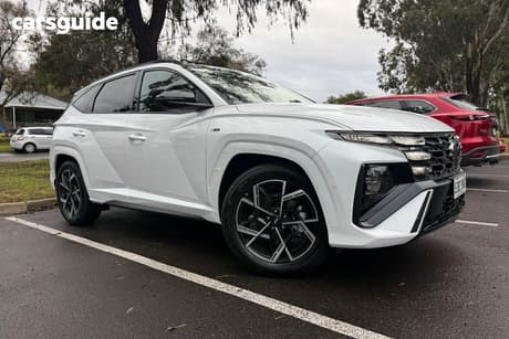 White 2026 Hyundai Tucson Wagon Premium N Line Hybrid (Awd)