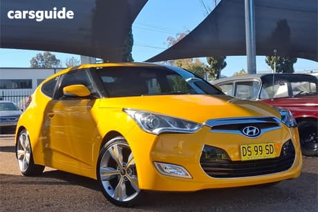 Yellow 2013 Hyundai Veloster Coupe +