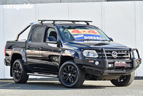 Black 2011 Volkswagen Amarok Dual Cab Utility Tdi400 Highline (4X4)
