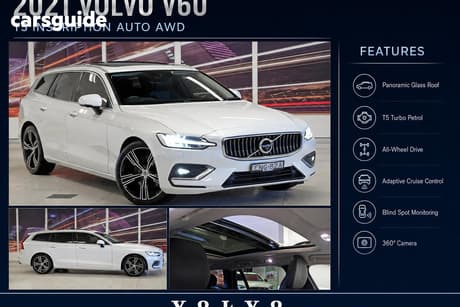 White 2021 Volvo V60 Wagon T5 Inscription