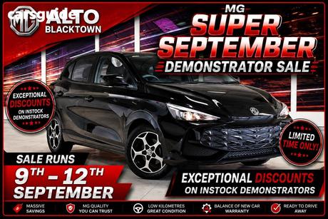 Black 2025 MG MG3 Hatchback Excite Hybrid+