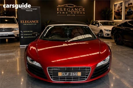 Red 2010 Audi R8 Convertible Spyder 5.2 Fsi Quattro