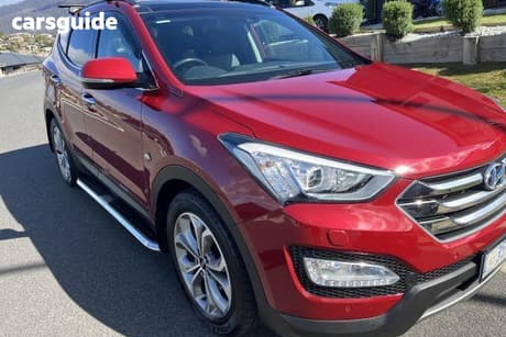 Red 2015 Hyundai Santa FE SUV