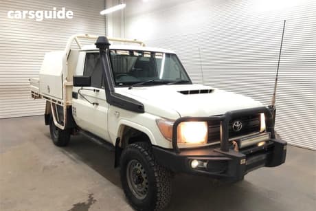 White 2019 Toyota Landcruiser Cab Chassis Workmate (4X4)