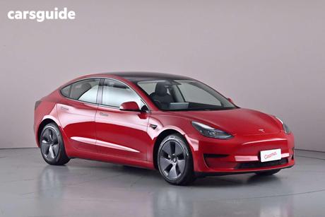 Red 2022 Tesla Model 3 Sedan Rear-Wheel Drive