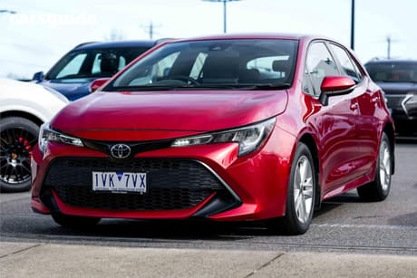Red 2022 Toyota Corolla Hatchback Ascent Sport