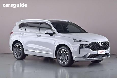 White 2022 Hyundai Santa FE Wagon Highlander Hev (7 Seat)