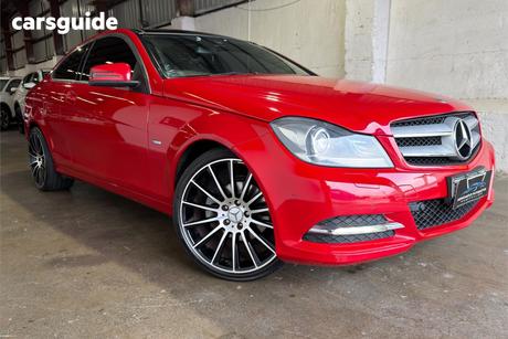 Red 2011 Mercedes-Benz C180 Coupe Be