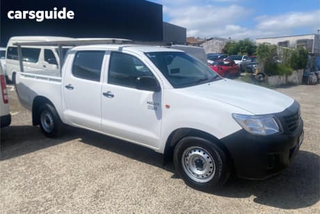 White 2013 Toyota Hilux Dual Cab Pick-up Workmate