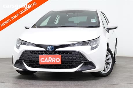 White 2024 Toyota Corolla Hatchback Ascent Sport + Conv Pk Hybrid