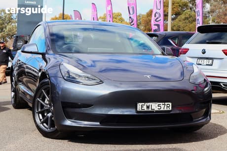 Grey 2022 Tesla Model 3 Sedan Rear-Wheel Drive