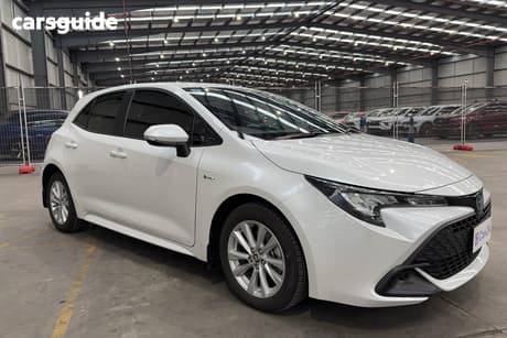 White 2025 Toyota Corolla Hatchback Ascent Sport Hybrid