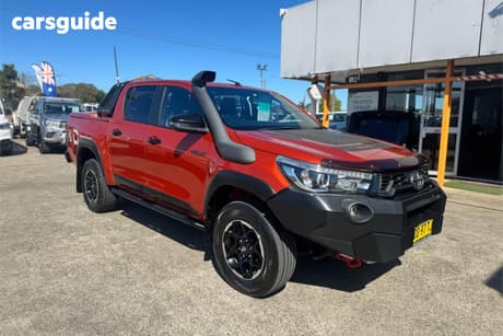 Orange 2018 Toyota Hilux Dual Cab Utility Rugged X (4X4)