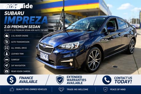 Blue 2017 Subaru Impreza Sedan 2.0P Premium (Awd)
